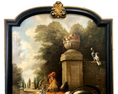 19th-century Large-scale Painting of Bird Pairs in a Classical Landscape