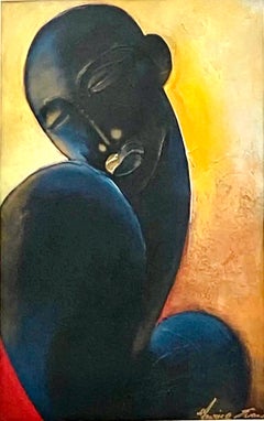 Retrato original en técnica mixta de Maurice Evans, siglo XX