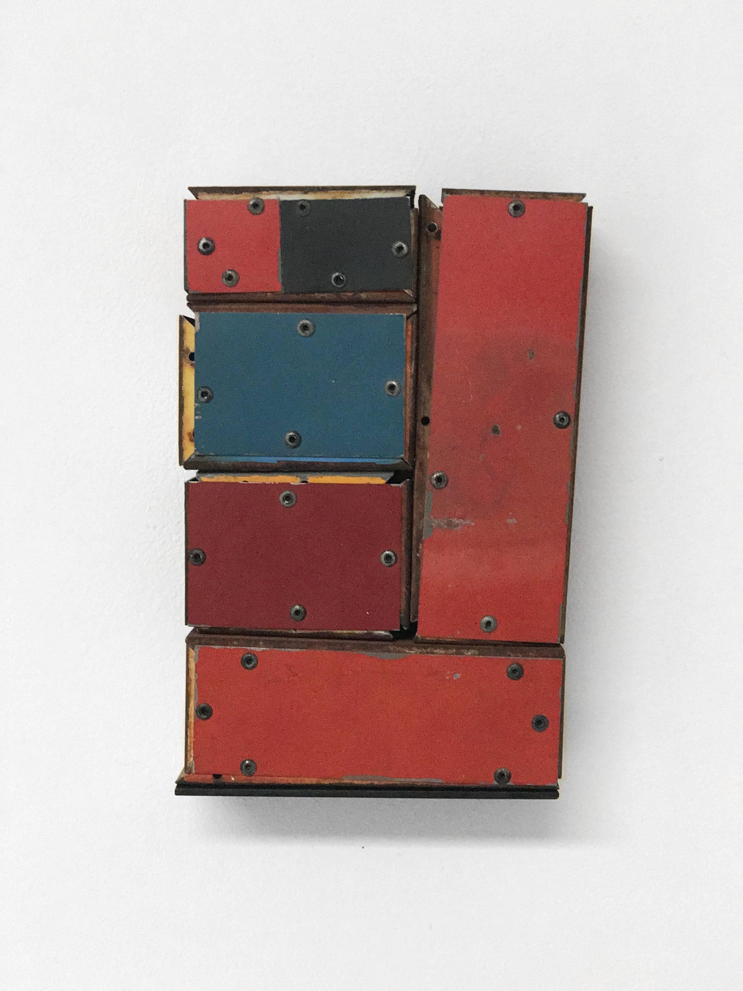 Ted Larsen's Minor Miracle is a hard-edged sculptural, mixed media, painting. Primary colors include rustic red, blue, yellow, and black. Minor Miracle is Constructivist, Bauhaus, Abstract Geometric, Contemporary and Cubist influenced.

Ted Larsen