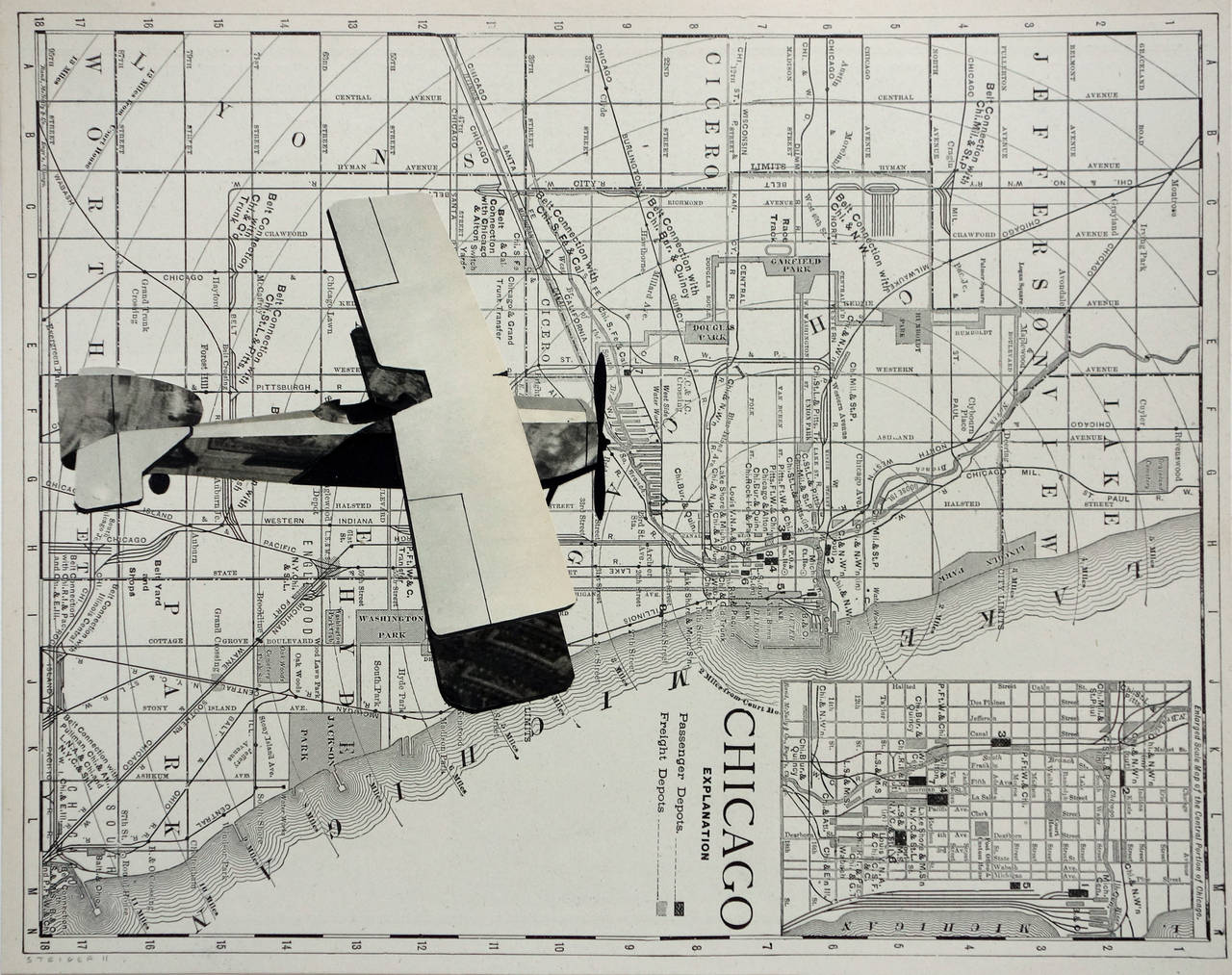 Chicago Flyover #3 - Mixed Media Art by William Steiger