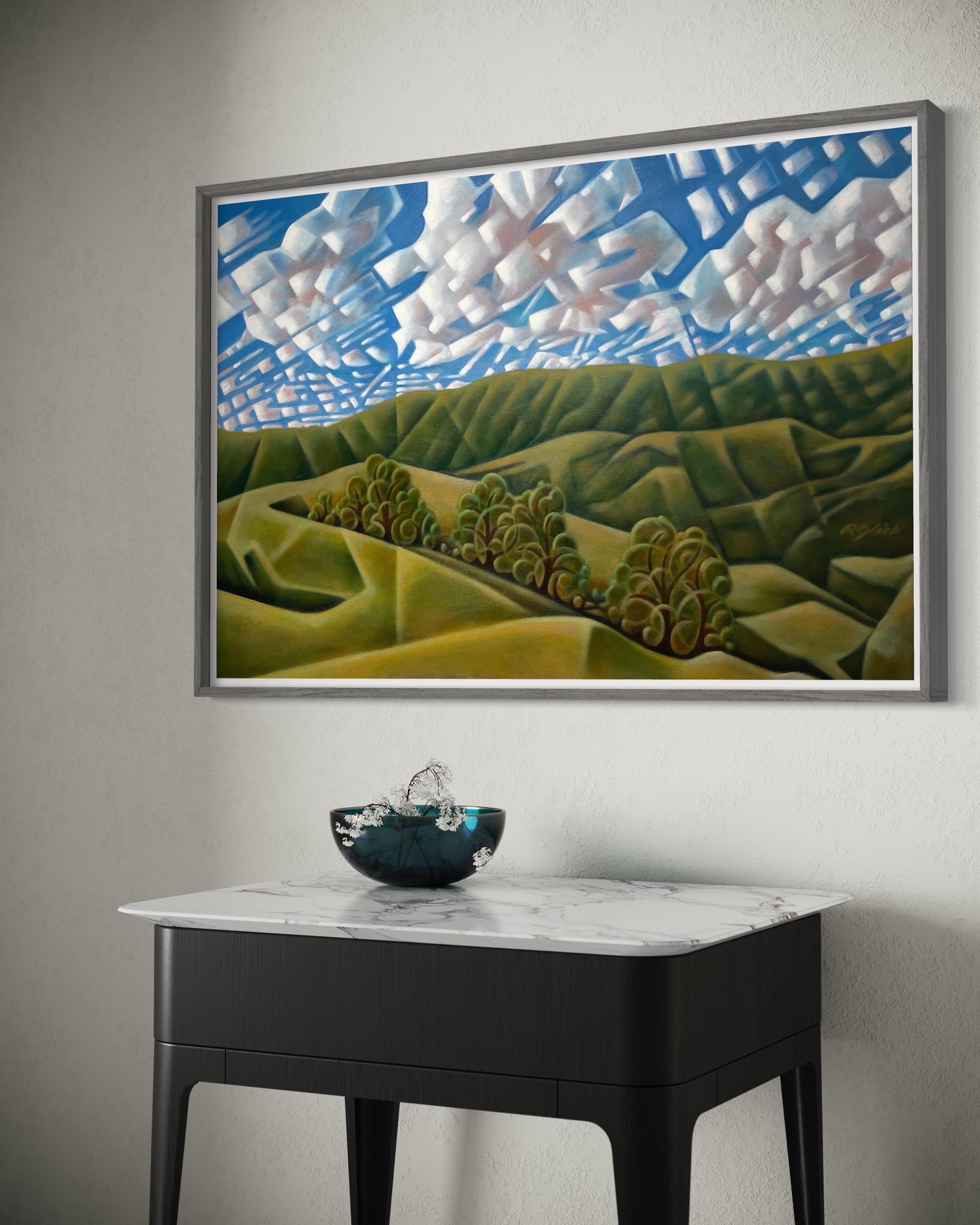'Clouds and Canyons' - Serene Natural World - Geometric Abstract Landscape For Sale 3