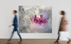 « Royal Purple » : grande peinture abstraite contemporaine à l'acrylique, texturée, originale