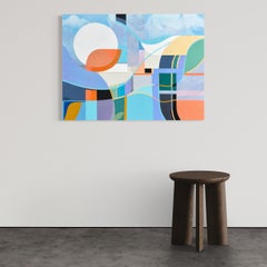 „Nova“ – farbenfrohes, zeitgenössisches abstraktes Acrylgemälde, 30 x 40 Zoll, Original