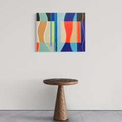 Peinture abstraite géométrique colorée, acrylique contemporain sur toile, œuvre originale