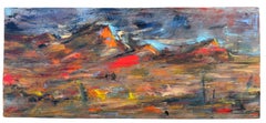 Autoroute 68, peinture contemporaine à l'huile sur bois, paysage abstrait original, 2025