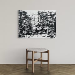 Venice Expression, Black and White Abstract Cityscape Acrylic Painting, Masri