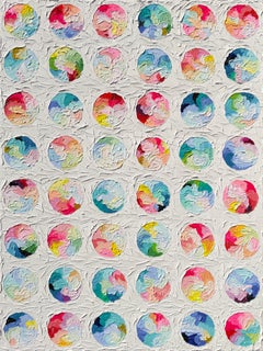 Rainbow Rolex IV, Colorful Abstract Oil Painting, Textured Impasto, Contemporary
