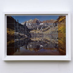 Étude de paysage emprunté n° 232 / Sommets et lac aux couleurs automnales, Aspen (Colorado)