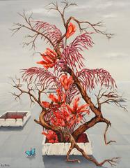 Vintage Surrealist Flowering Tree