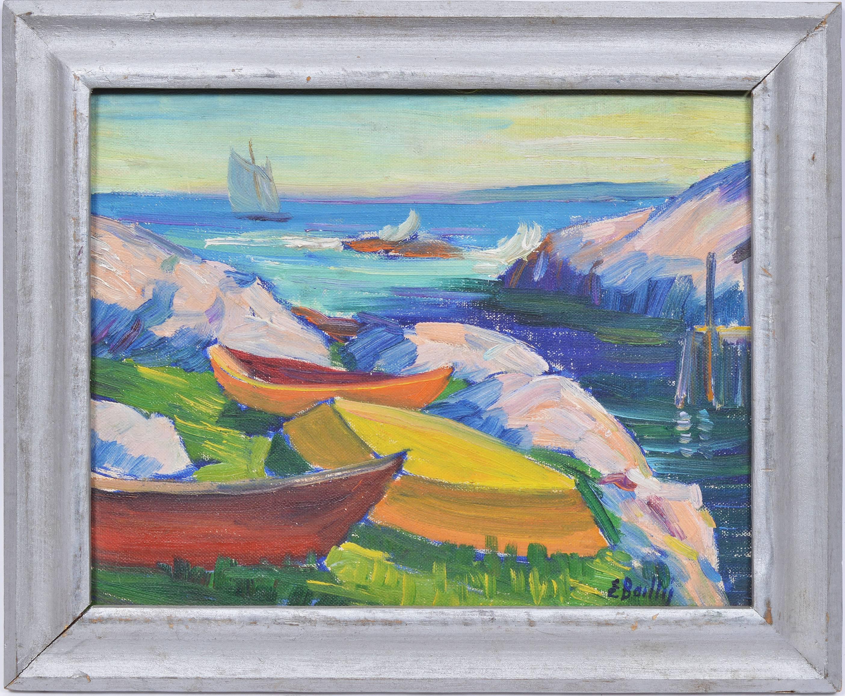 Earl Bailly Landscape Painting - Docks in Nova Scotia