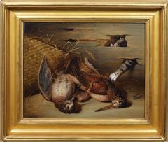 Trompe L'oeil Still Life with Cat and Woodcocks
