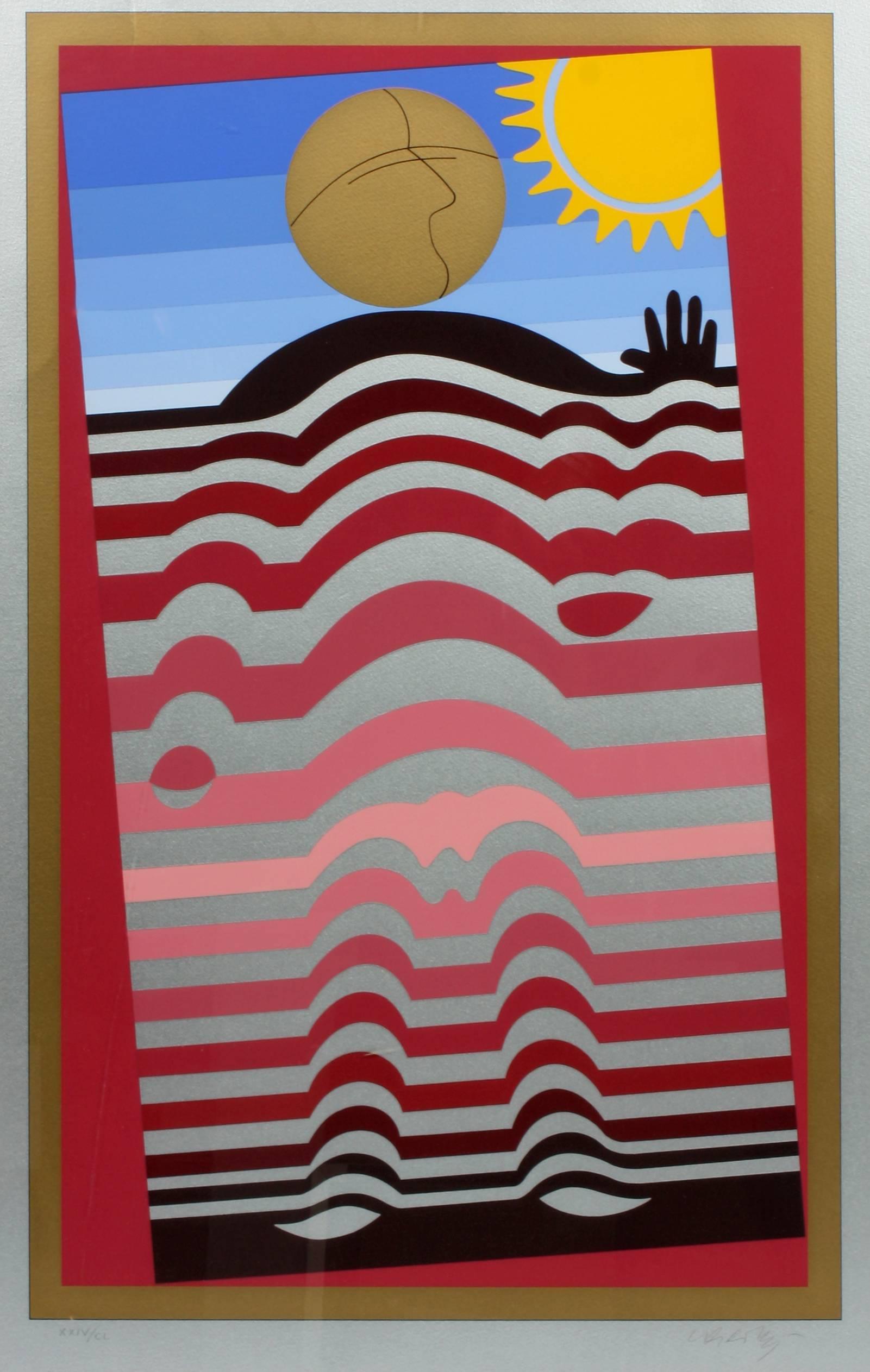 Victor Vasarely Abstract Print - The Sunbather