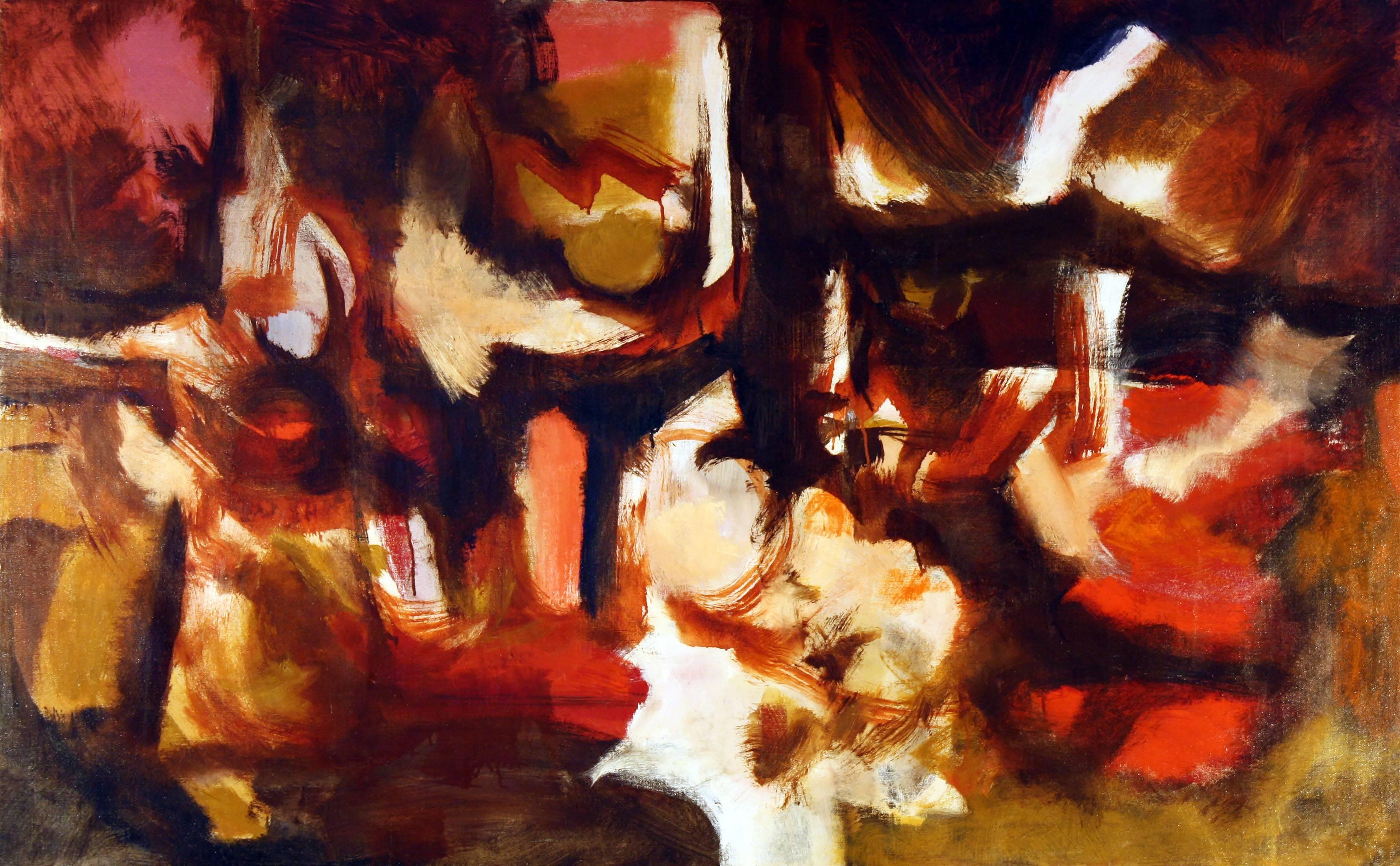 Abstract Painting di James Koenig - Astrazione di terracotta