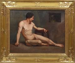 19th Century American School, Nude Male Academic Composition