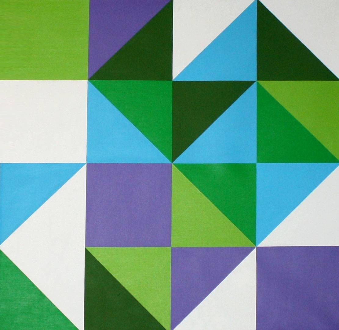 James Koenig Abstract Painting - Cool Triangles