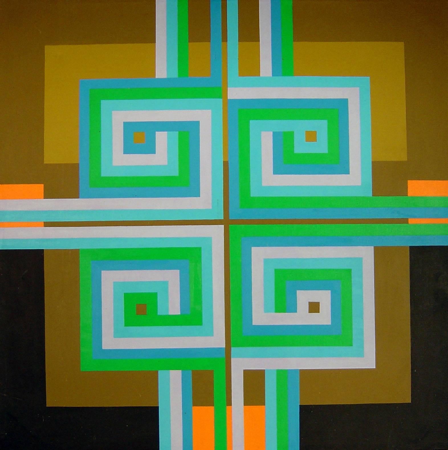 James Koenig Abstract Painting - Ribbon Structure #4