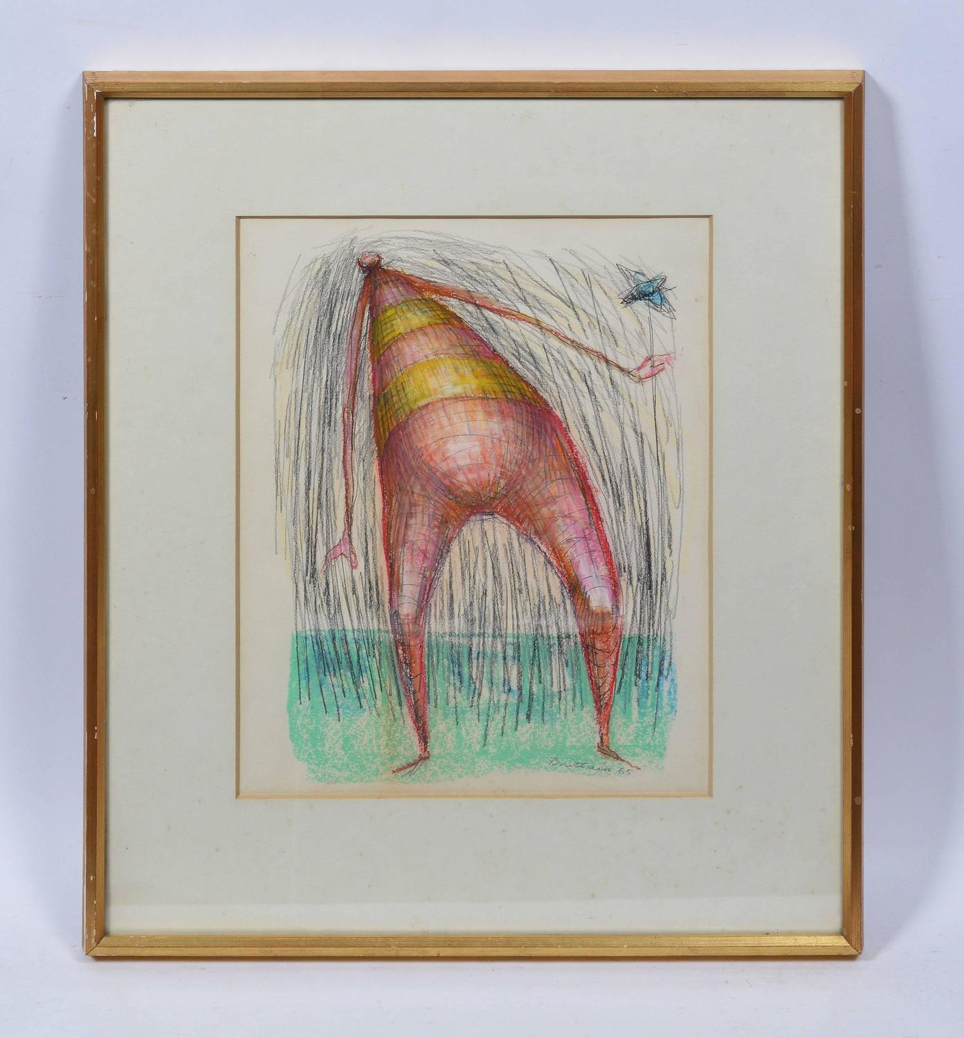 Miller Brittain Canadian Modernist Portrait, "The Butterfly" For Sale