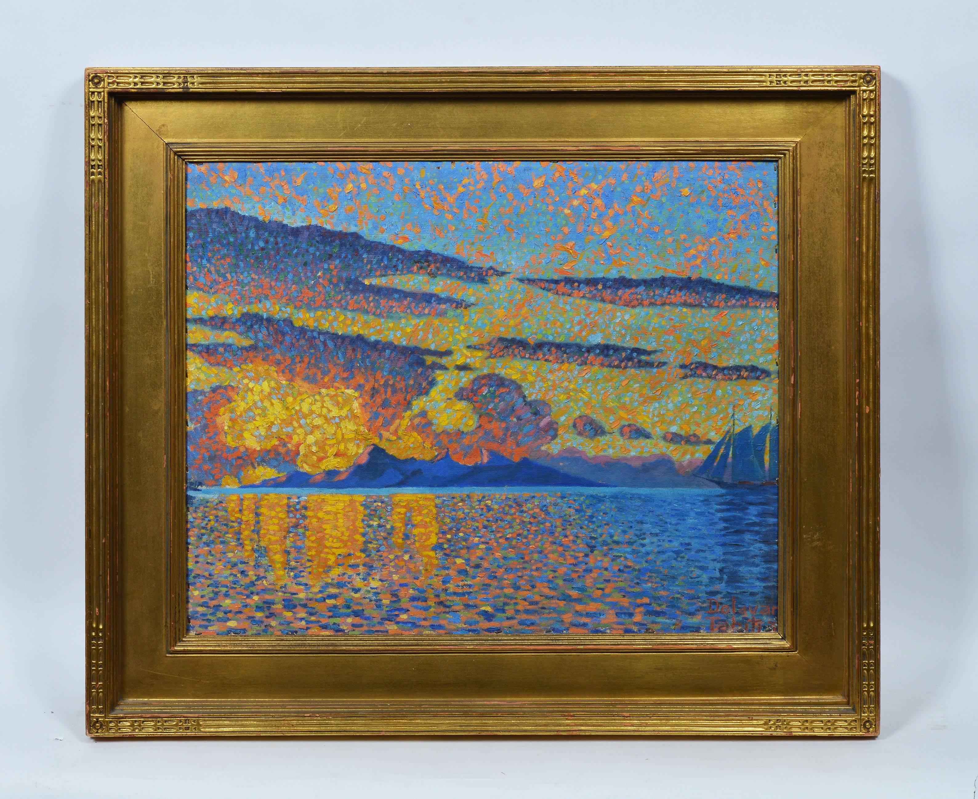 Puesta de sol puntillista - Painting de Unknown