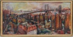 Vue de la ville de New York:: pont de Brooklyn