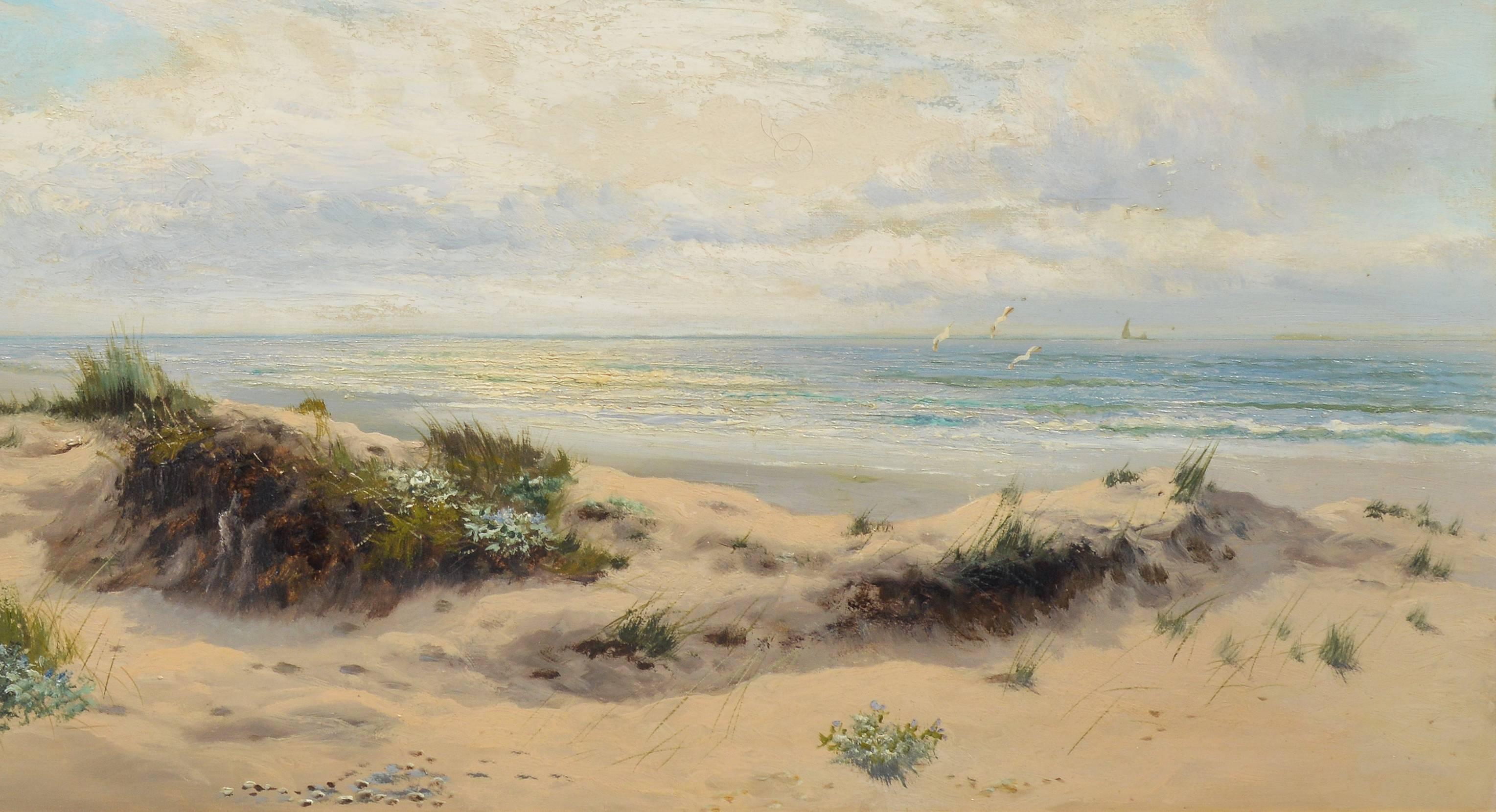 Summer at the Beach - American Impressionist Painting by Sidney Eastlake