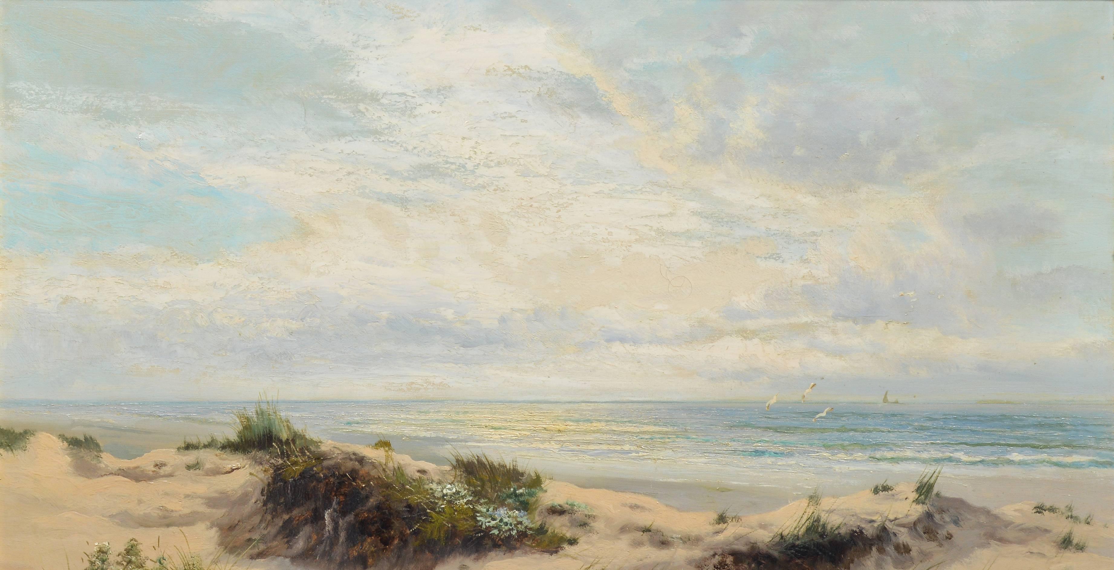 Impressionist view of a beach by Sidney Eastlake. Oil on canvas, circa 1890. Signed lower left, 
