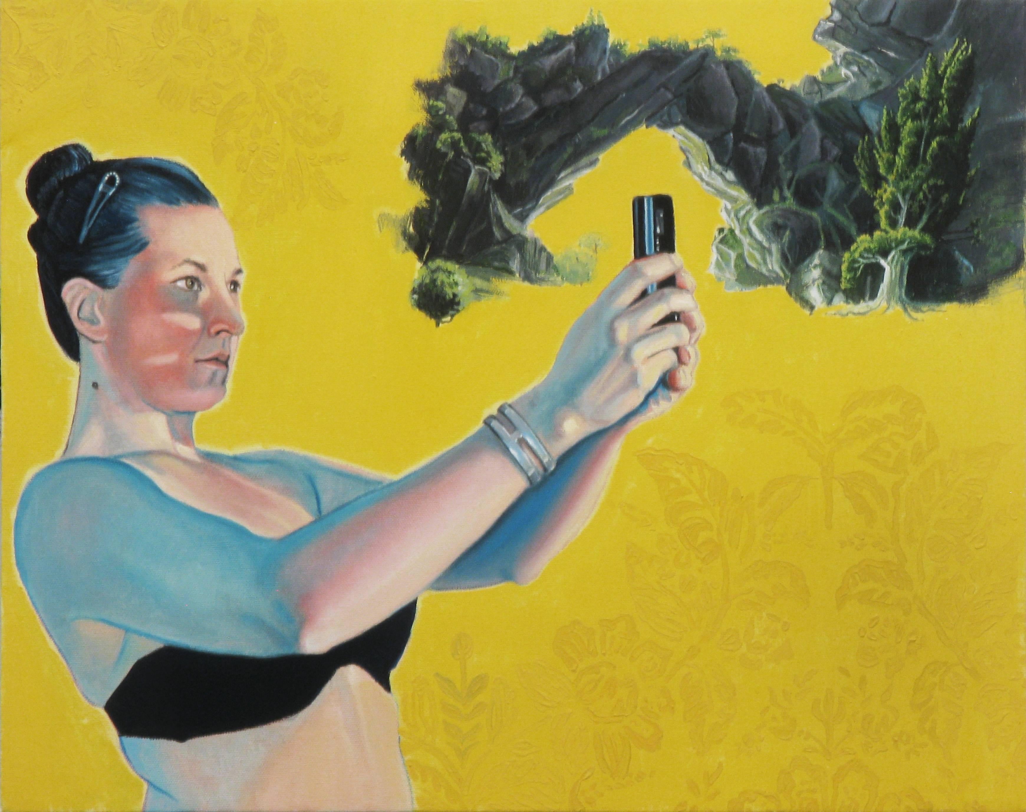 Bruce Adams Figurative Painting - Untitled 013 (Selfie)