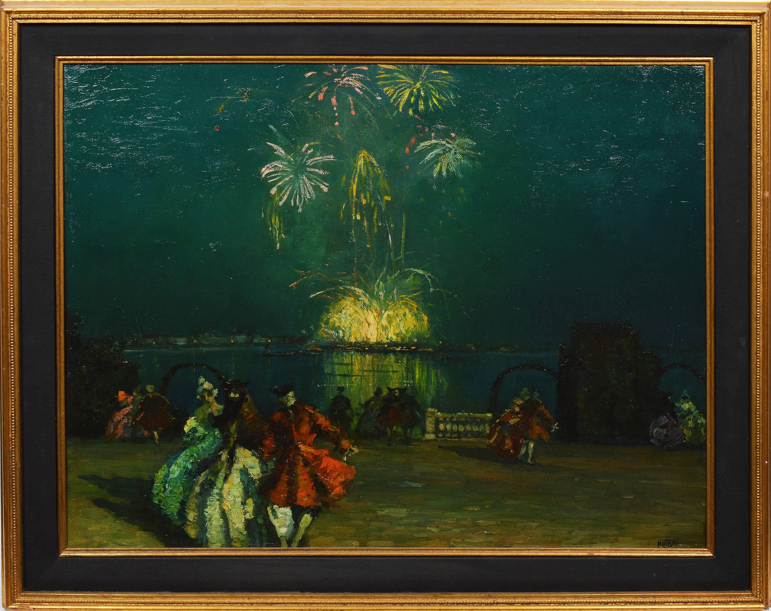 Unknown Landscape Painting - Italian Fireworks