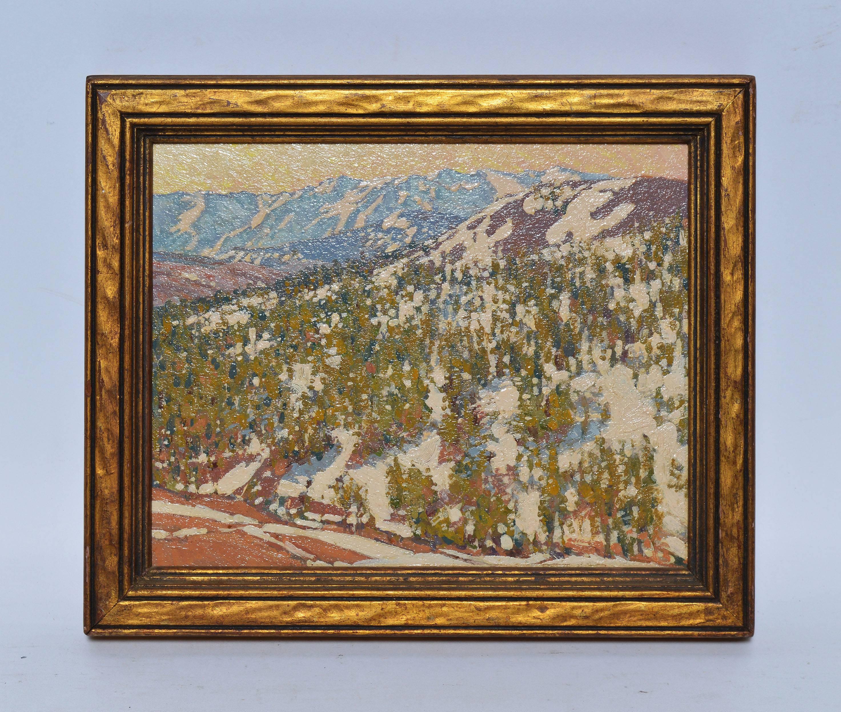 Winter Landscape in the Sonora Pass, California  - Painting by Irion Shields