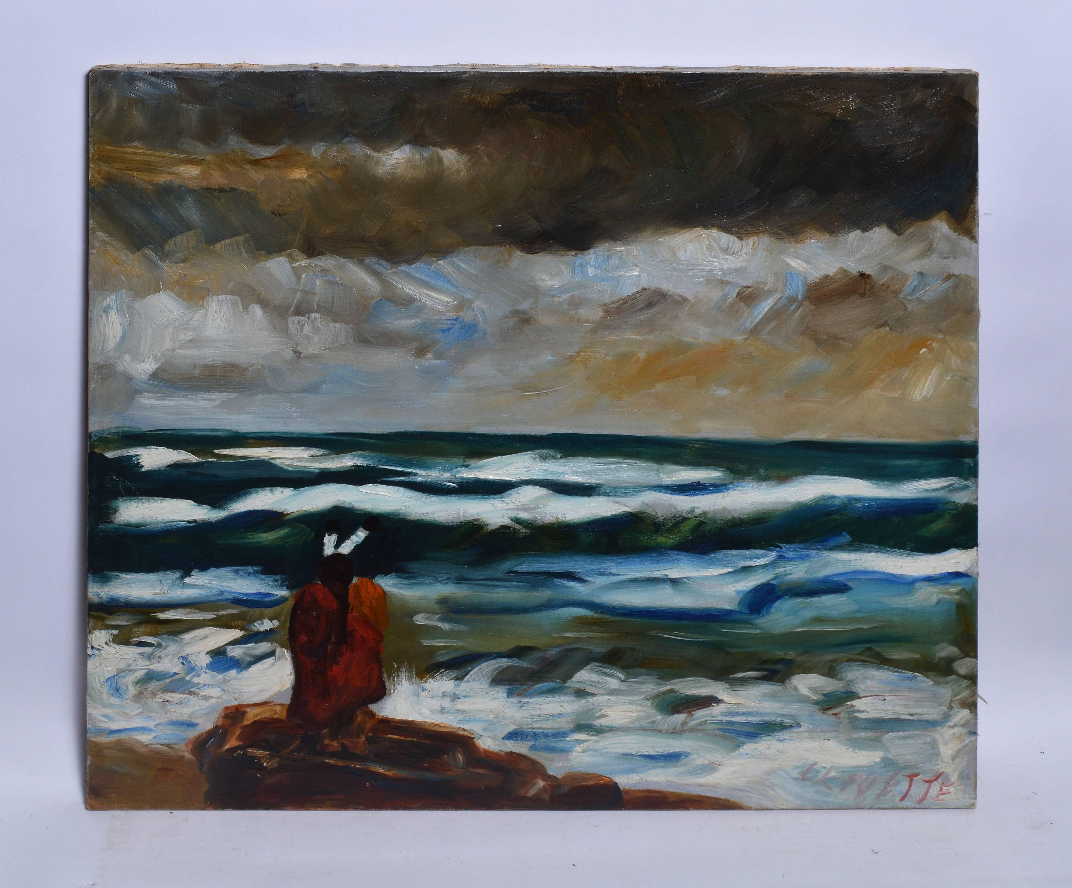 Figure By The Sea - Painting by Merton Clivette