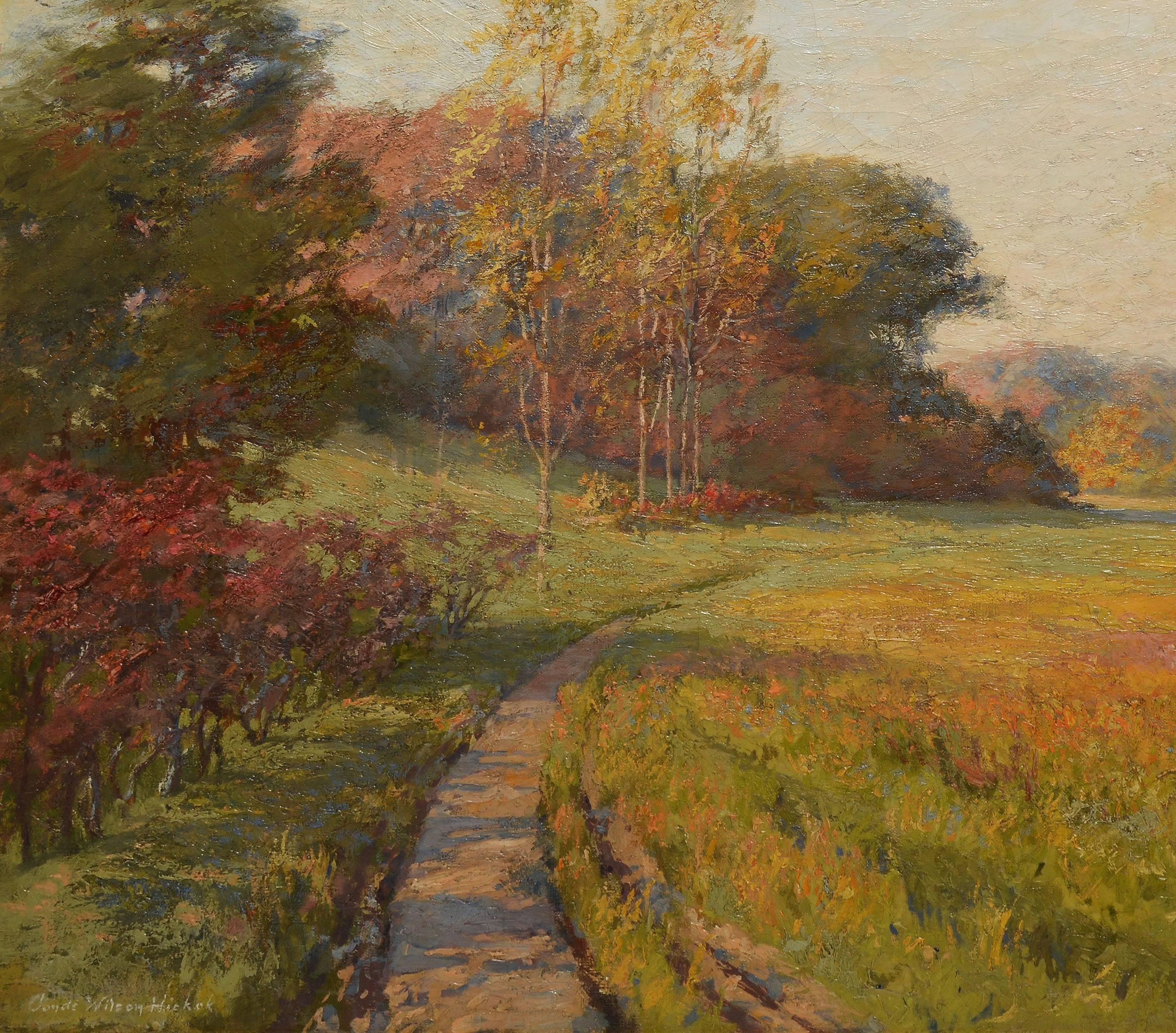 Early Fall Landscape - American Impressionist Painting by Conde Wilson Hickok