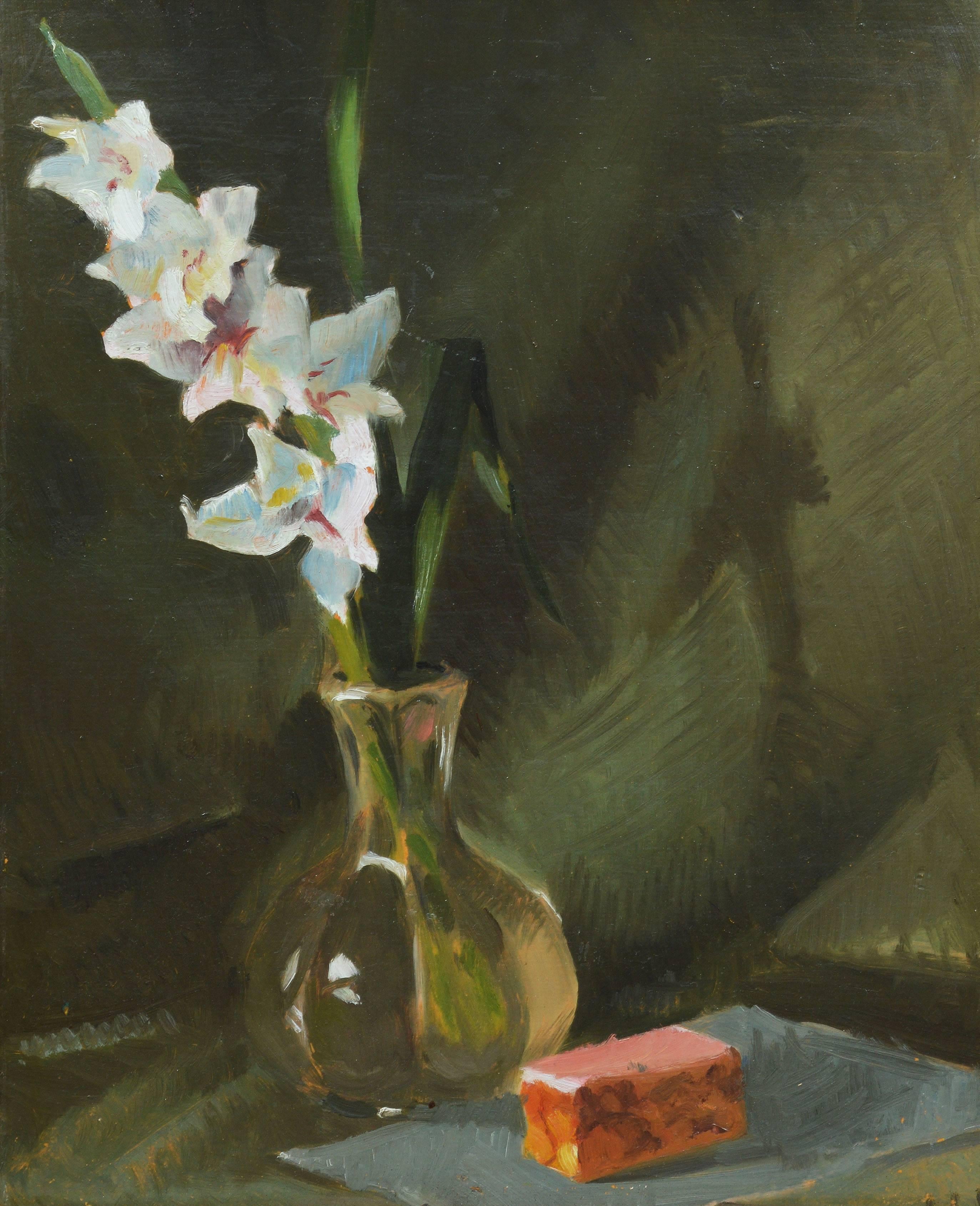 Modernist Flower Still Life - American Impressionist Painting by Unknown