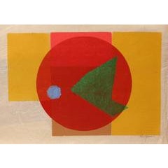 Mid-Century Modern Geometric Abstraction Monotype Print 8