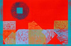 Mid Century Modern Abstract Monotype Print 9