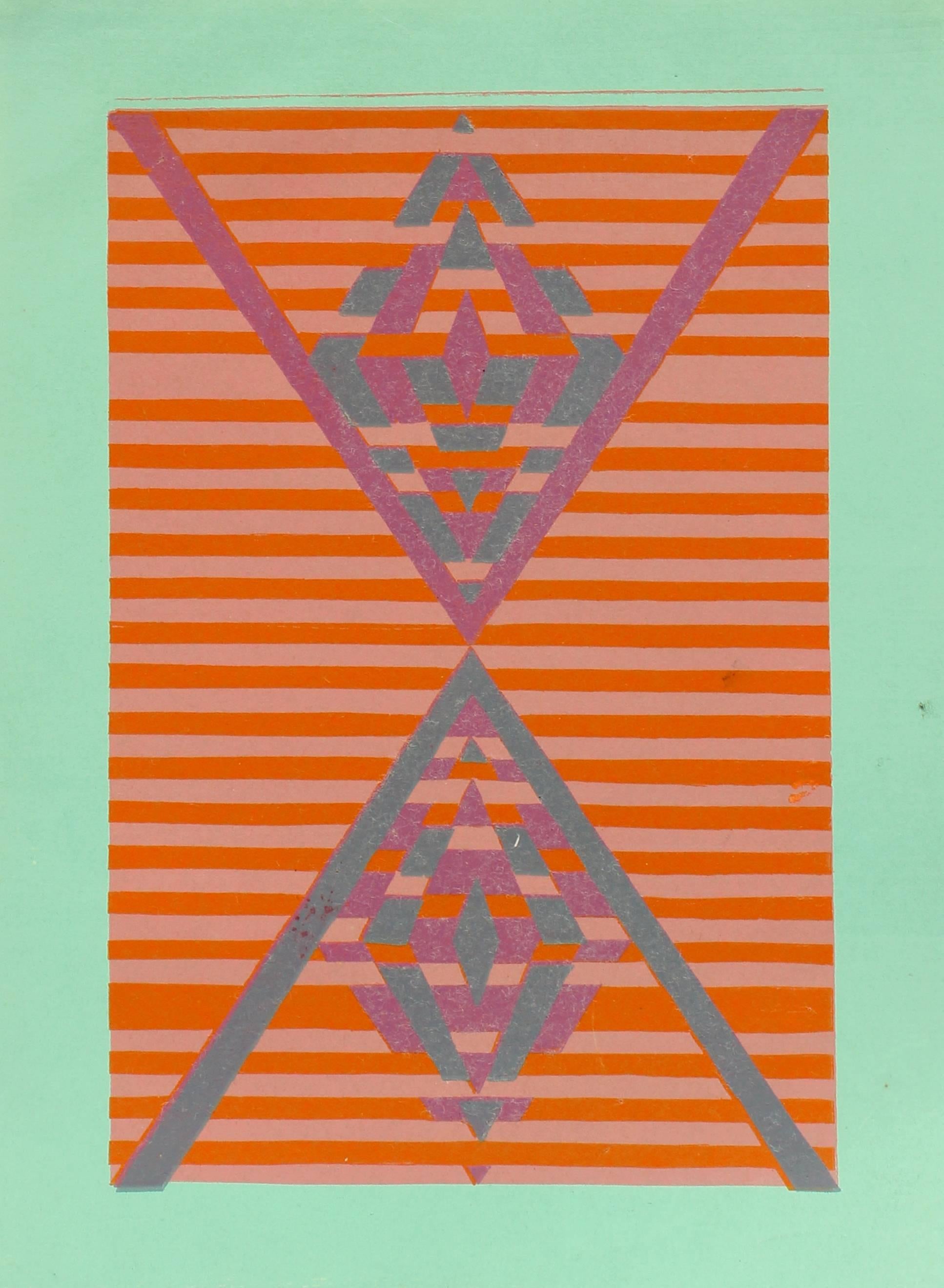 Mid Century Modern Geometric Abstract Print