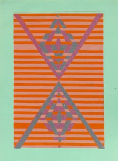 Stampa astratta geometrica del Mid Century Modern