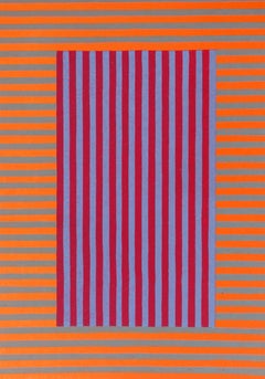 Moderner geometrischer abstrakter Druck „Indian Sunrise“ aus der Mitte des Jahrhunderts