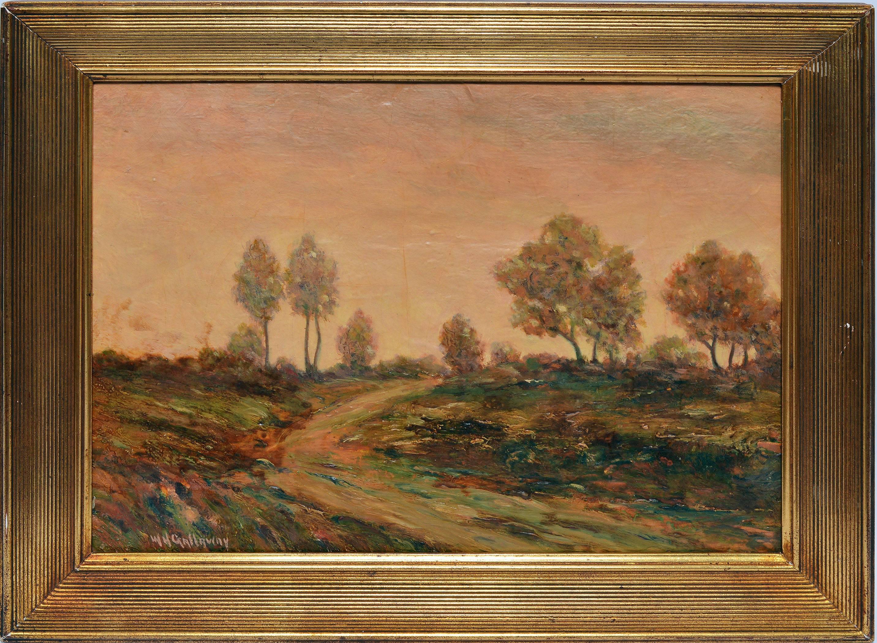 Unknown Landscape Painting - Sunset Landscape by William Gallaway