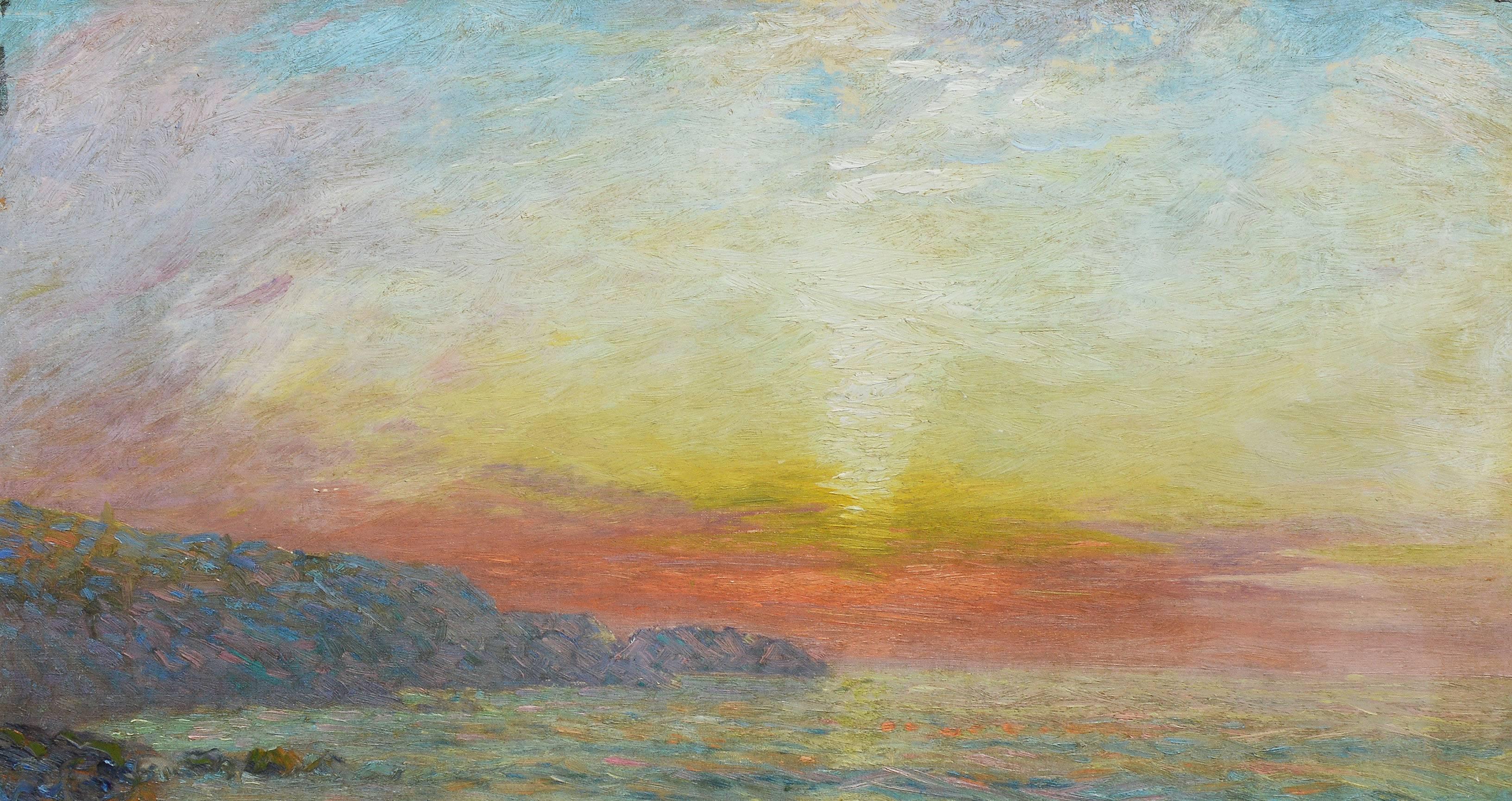 Sunset Cove by John Hawkins - American Impressionist Painting by Unknown