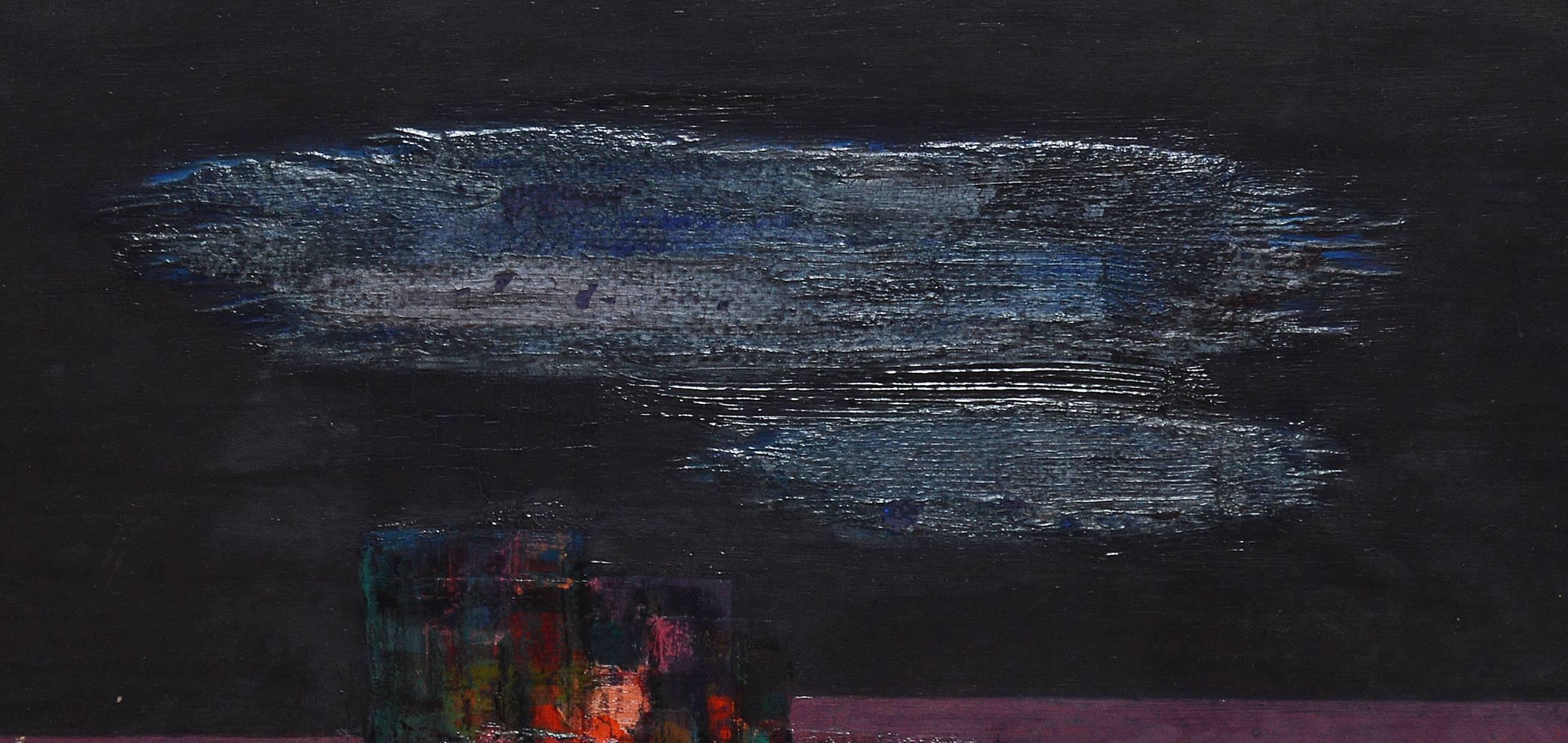 Abstrakte Landschaft (Schwarz), Abstract Painting, von Donald Pierce
