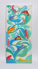 Vintage Modernist Abstract with Tropical Animals