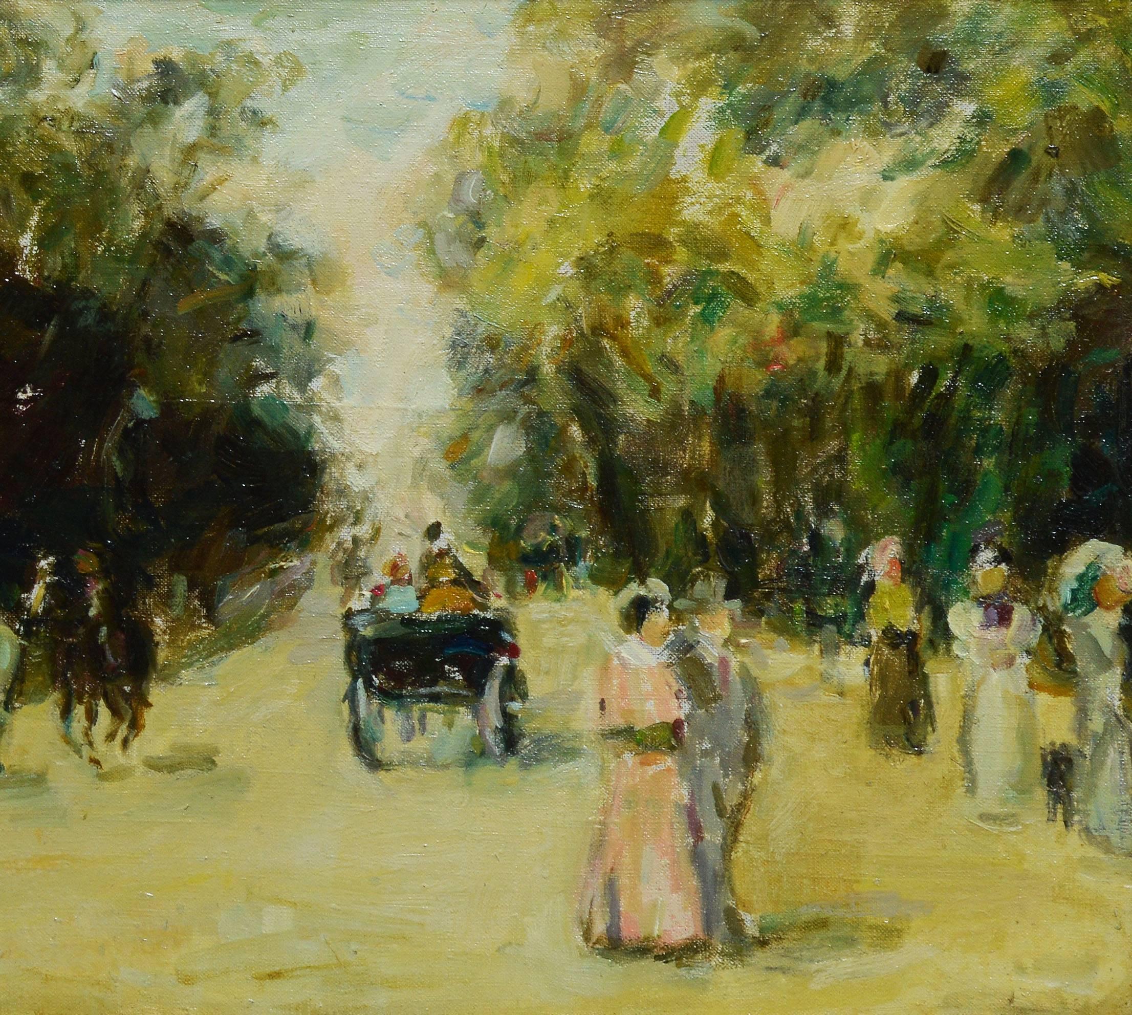 Paris Park View with Horses and Figures 1
