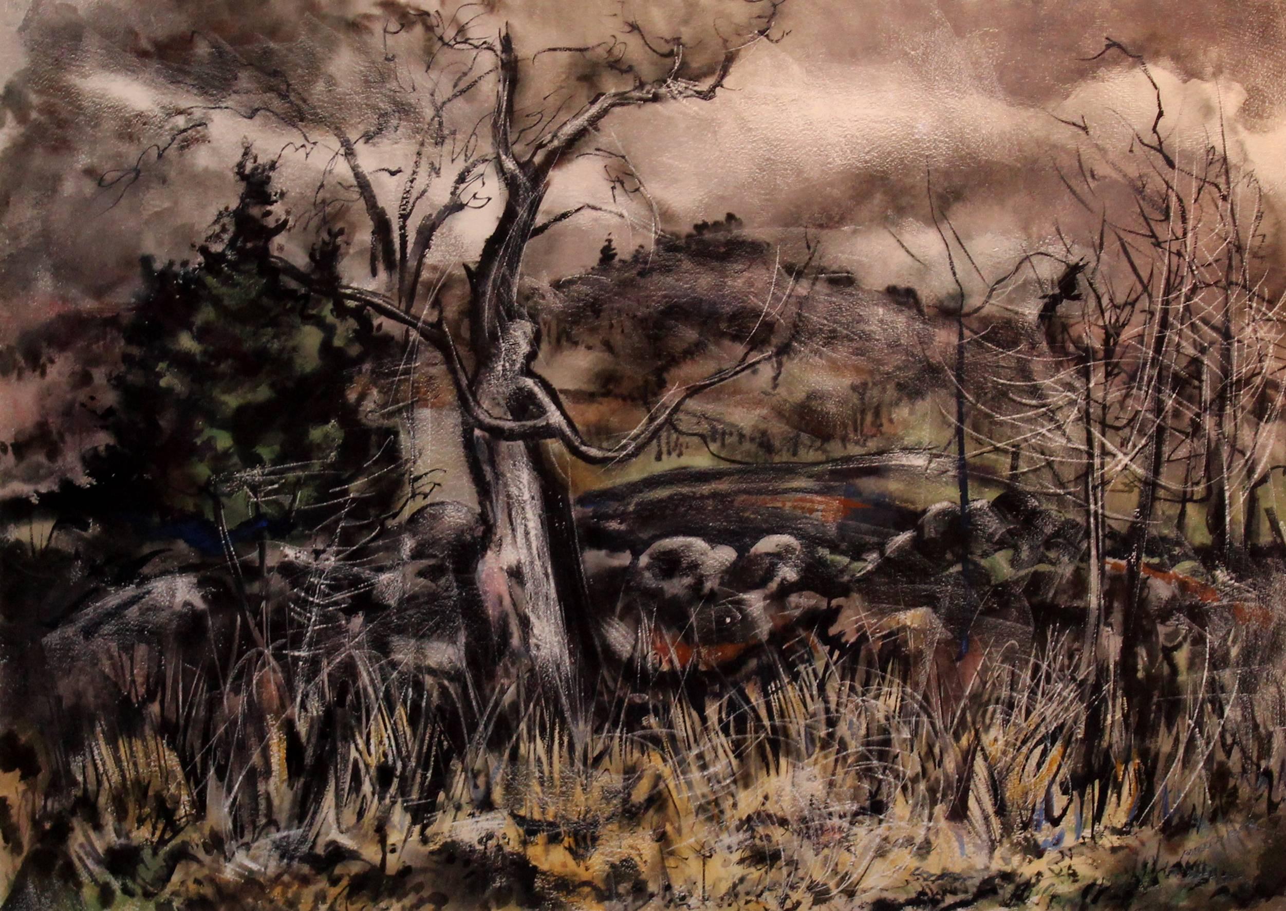 Robert Noel Blair Landscape Painting - Burnt Out Tree, ca. 1940