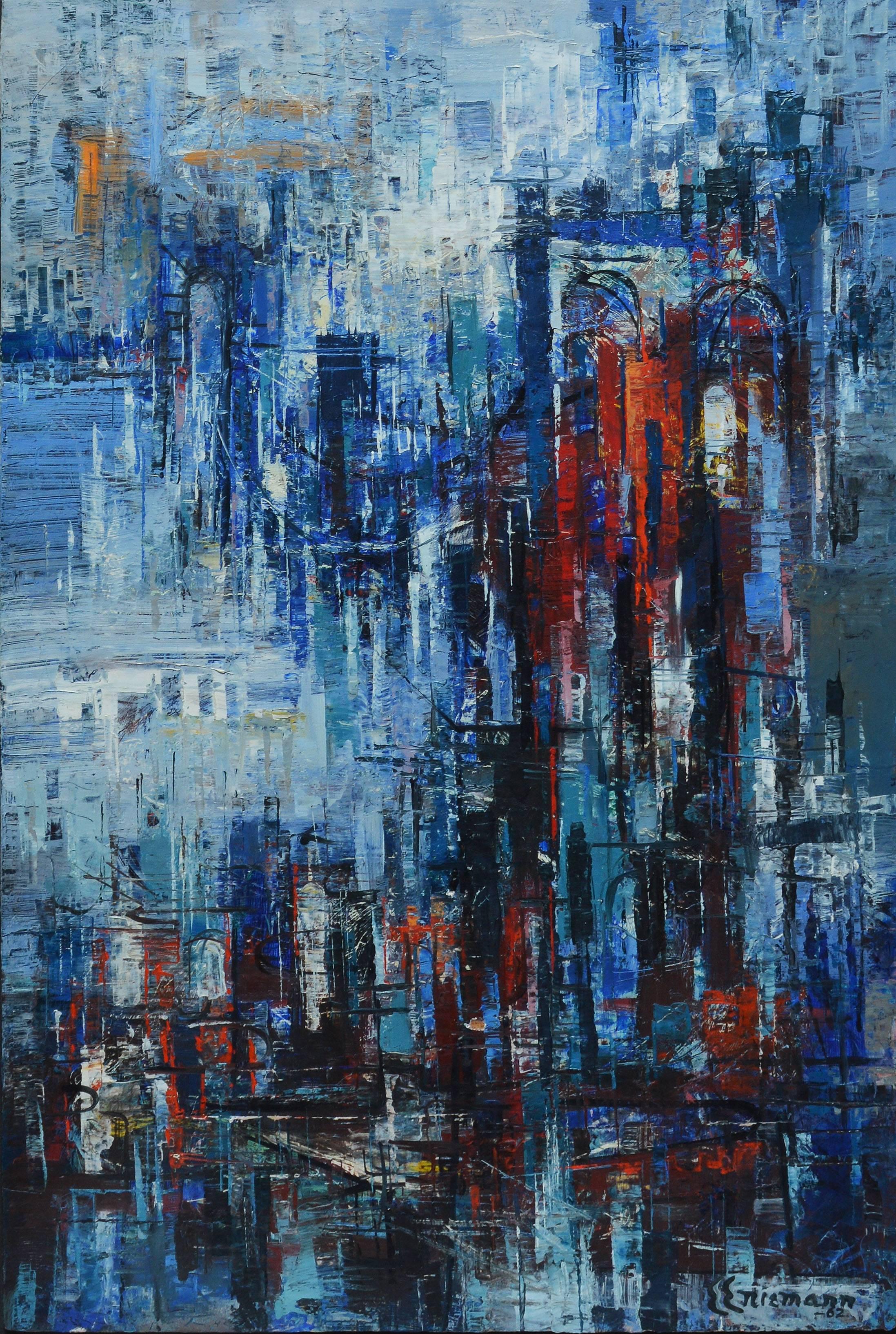 abstract brooklyn bridge painting