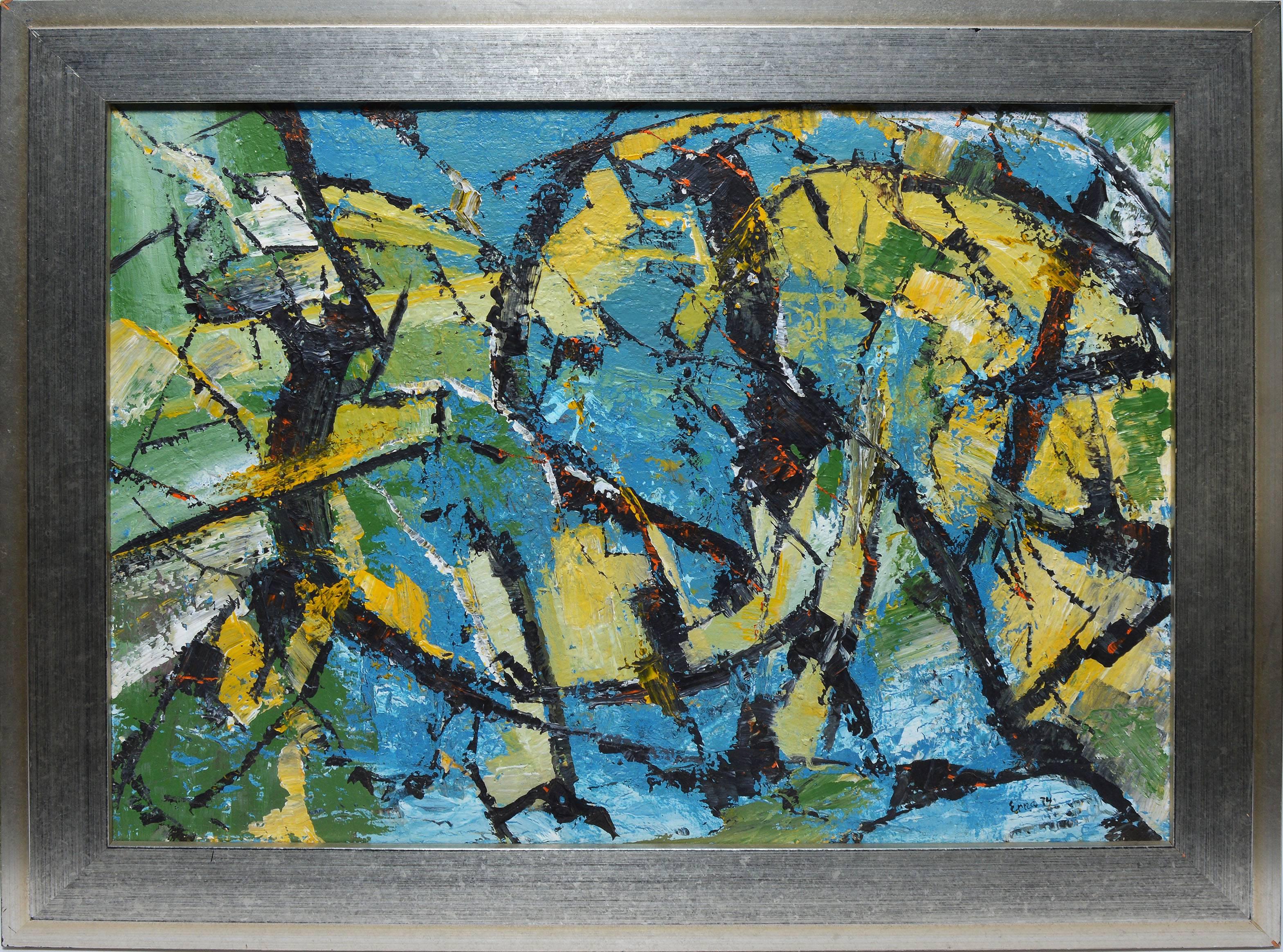 Unknown Abstract Painting - Abstract Expressionist Composition