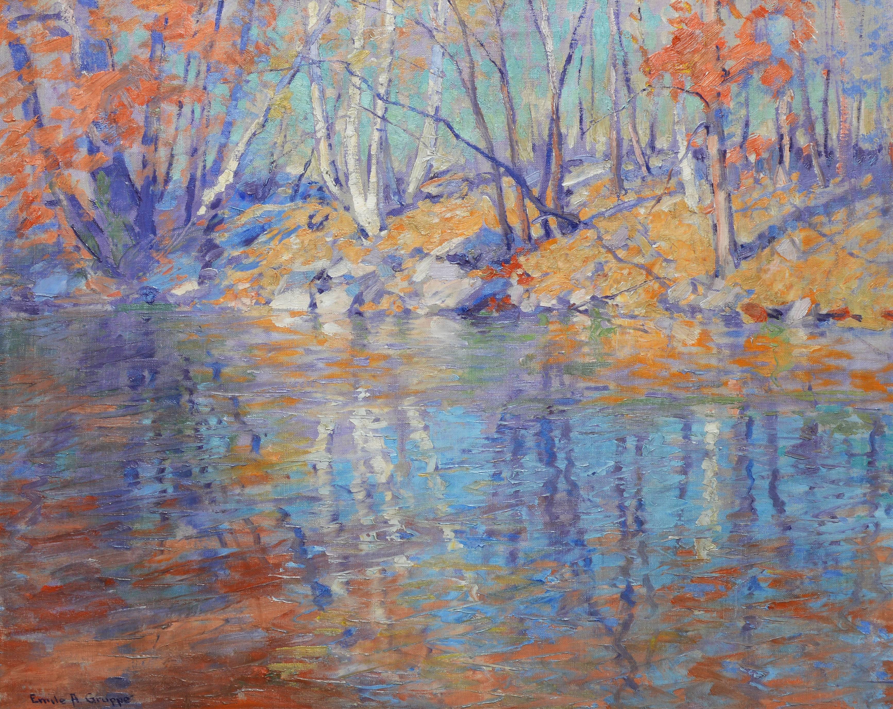 Fall Reflections - American Impressionist Painting by Emile Albert Gruppe
