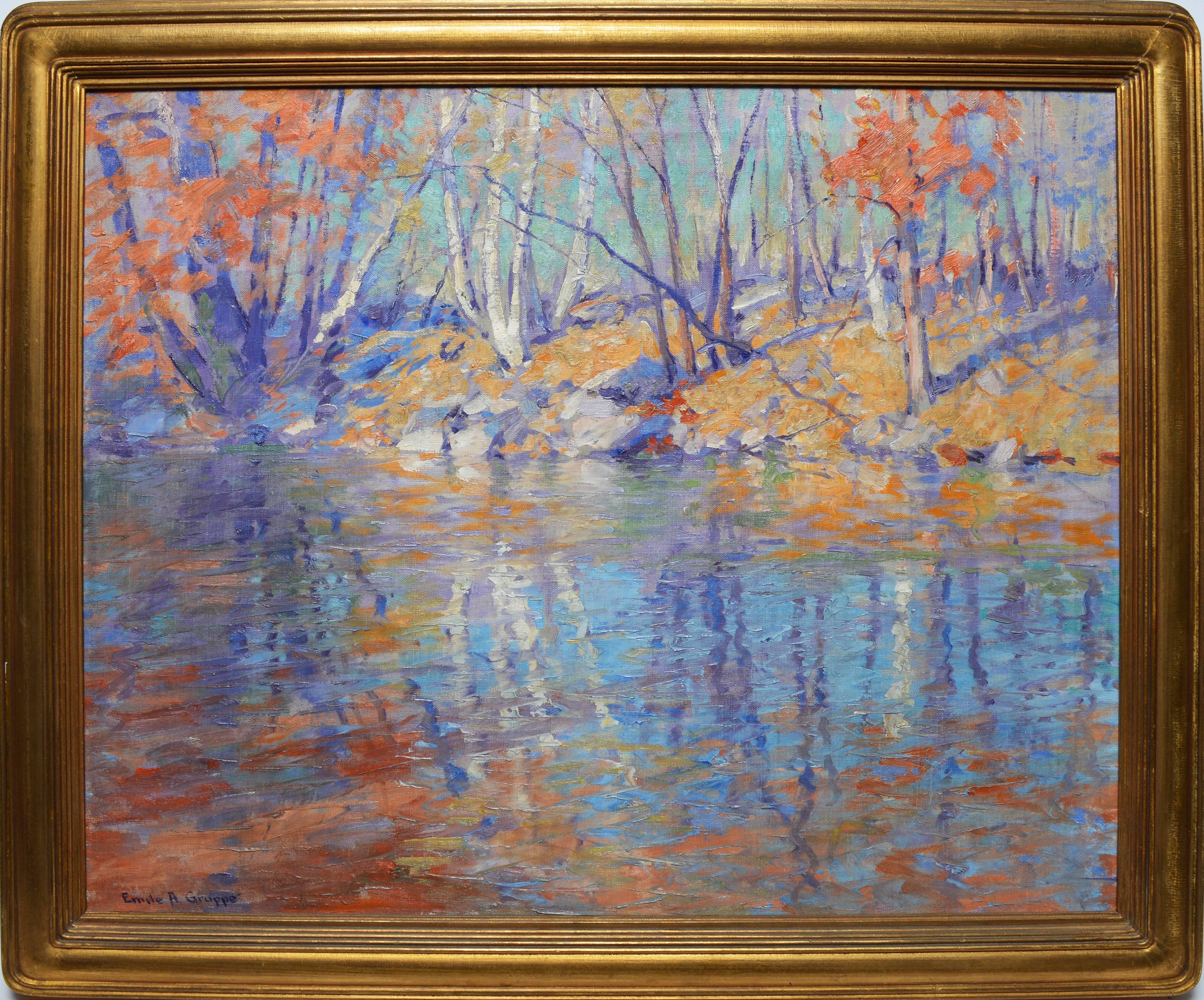Emile Albert Gruppe Landscape Painting - Fall Reflections