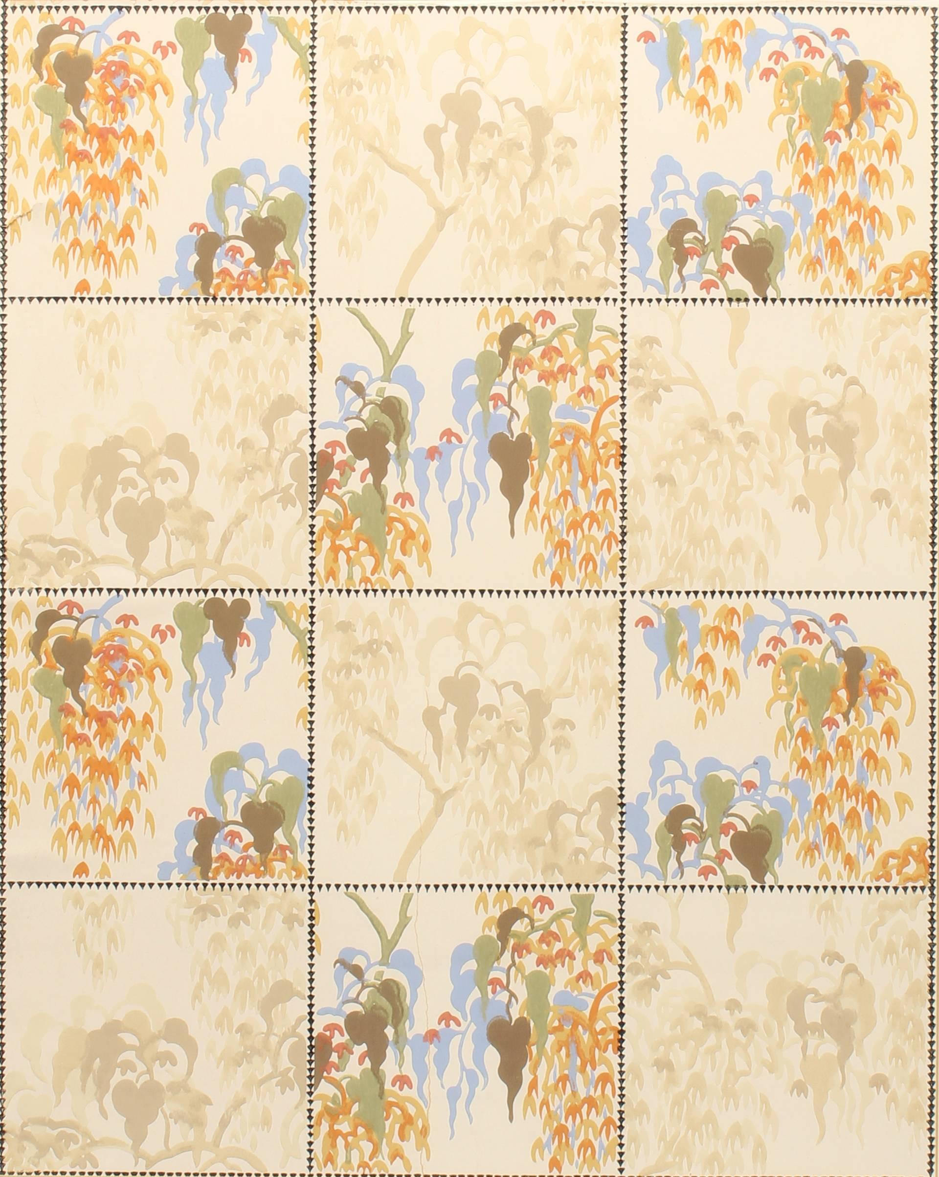Charles E. Burchfield Abstract Print - Modernist Wall Paper Pattern