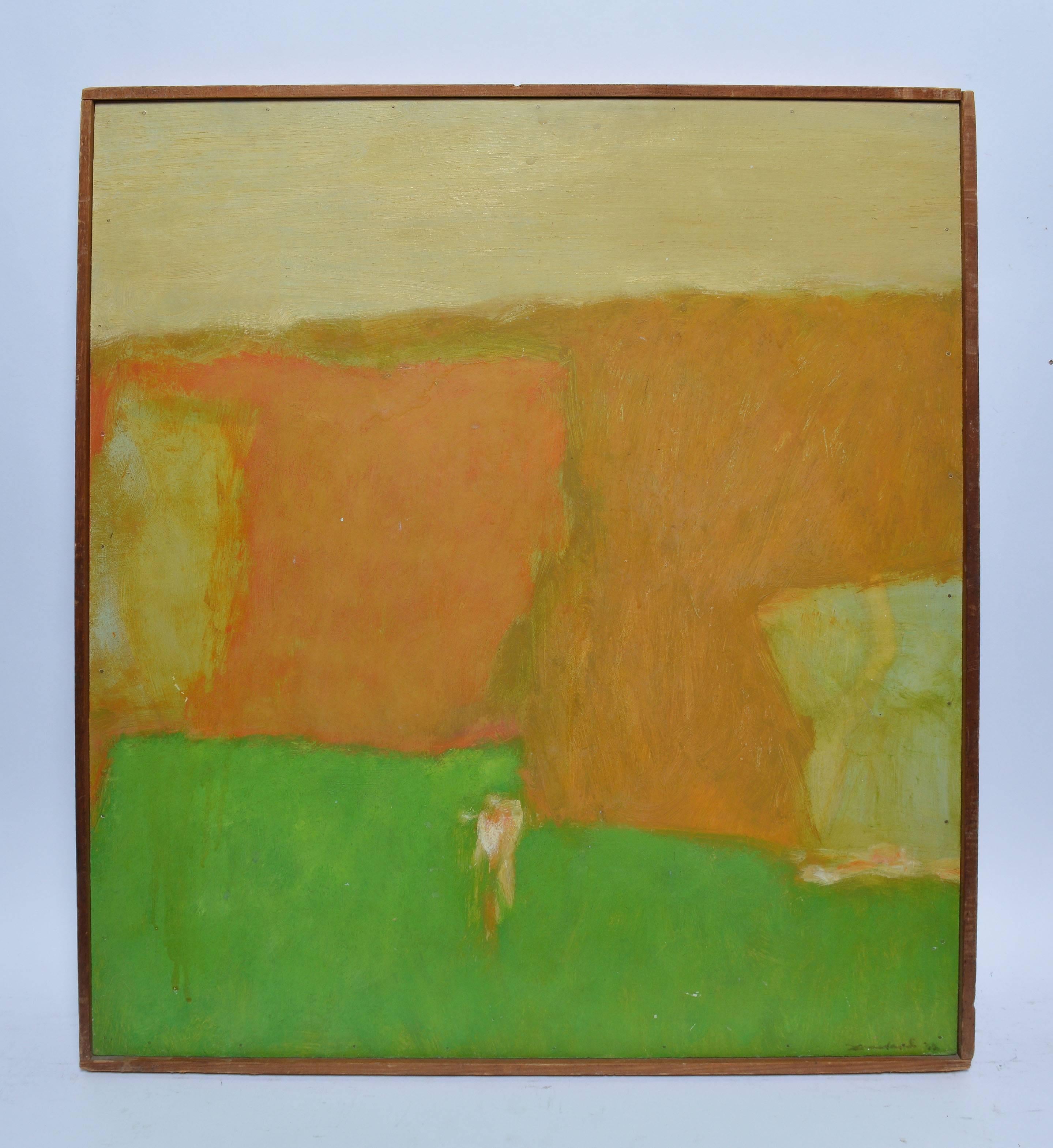 Abstract Landscape with a Figure - Painting by Unknown