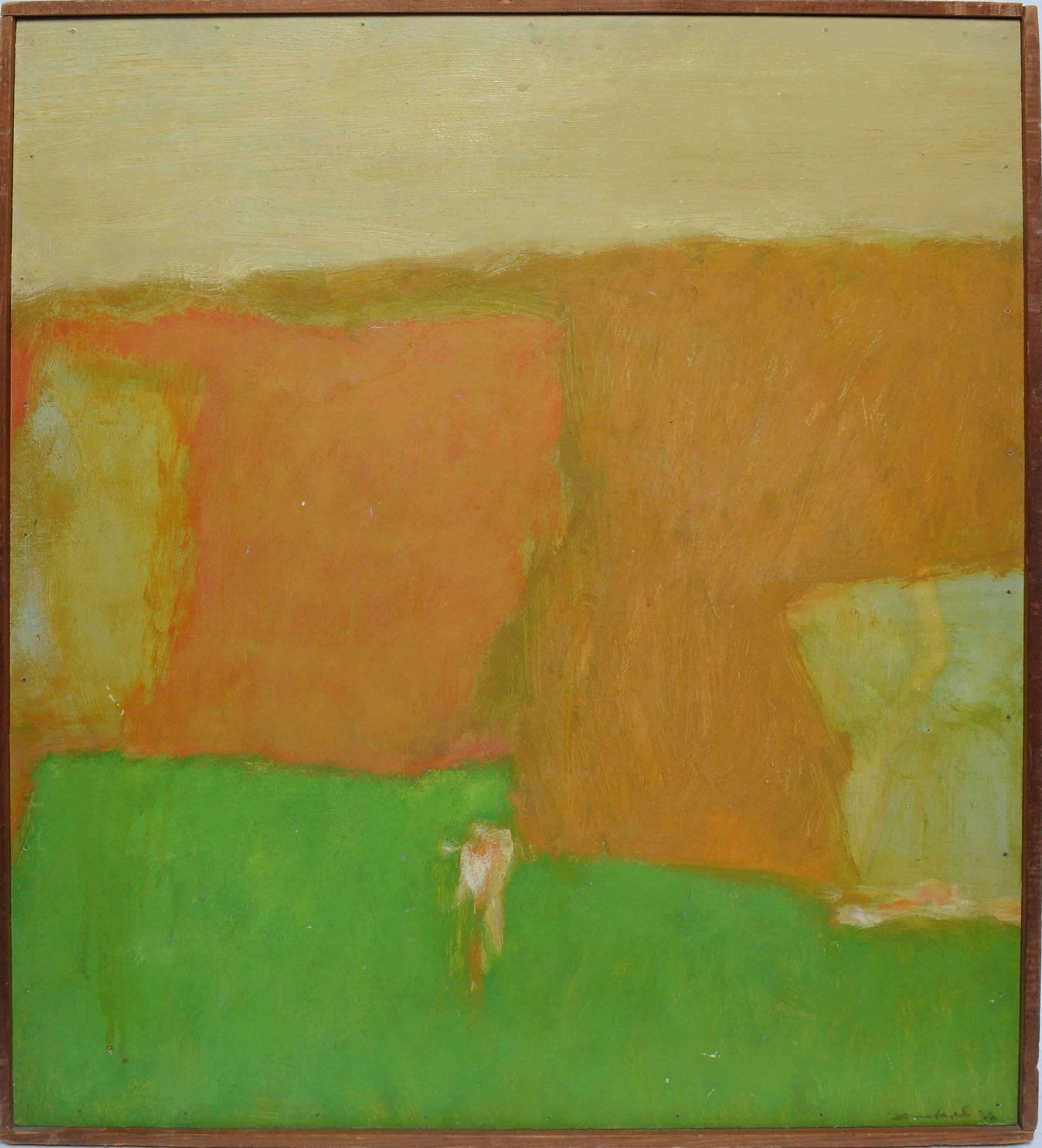 Unknown Abstract Painting - Abstract Landscape with a Figure