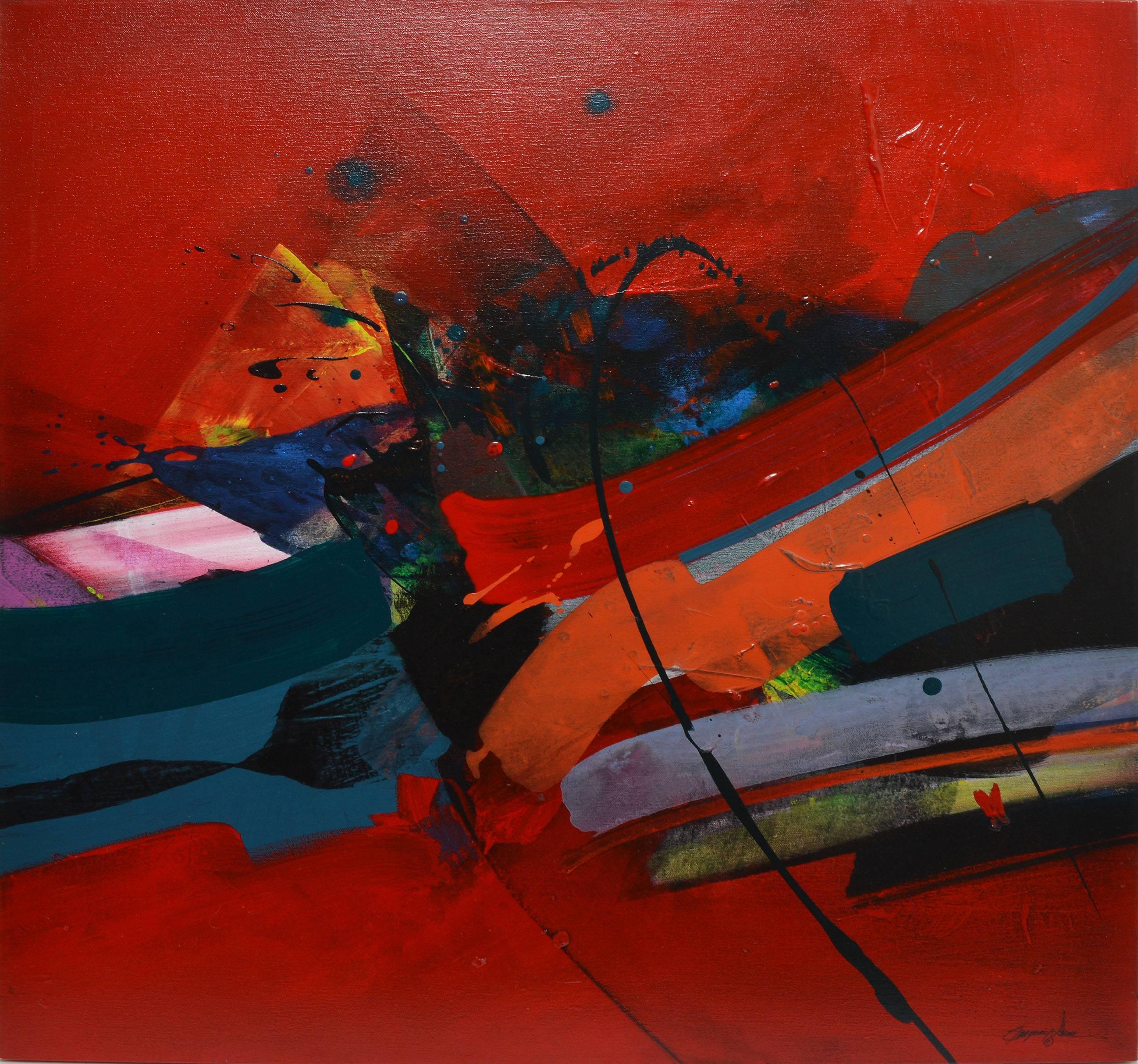 Étincelles du désert - Expressionnisme abstrait Painting par Gregory Deane